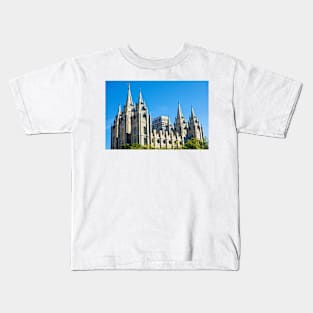 Salt Lake Temple Grounds Study 18 Kids T-Shirt